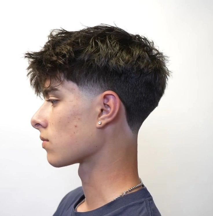 Low Taper Fade with Textured Fringe