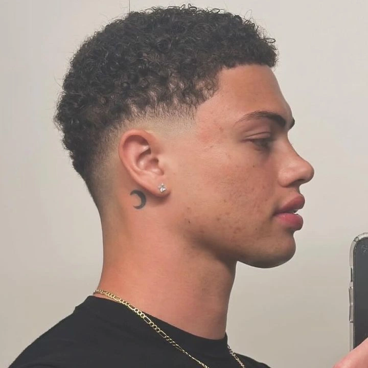 Drop Fade Afro Black Men