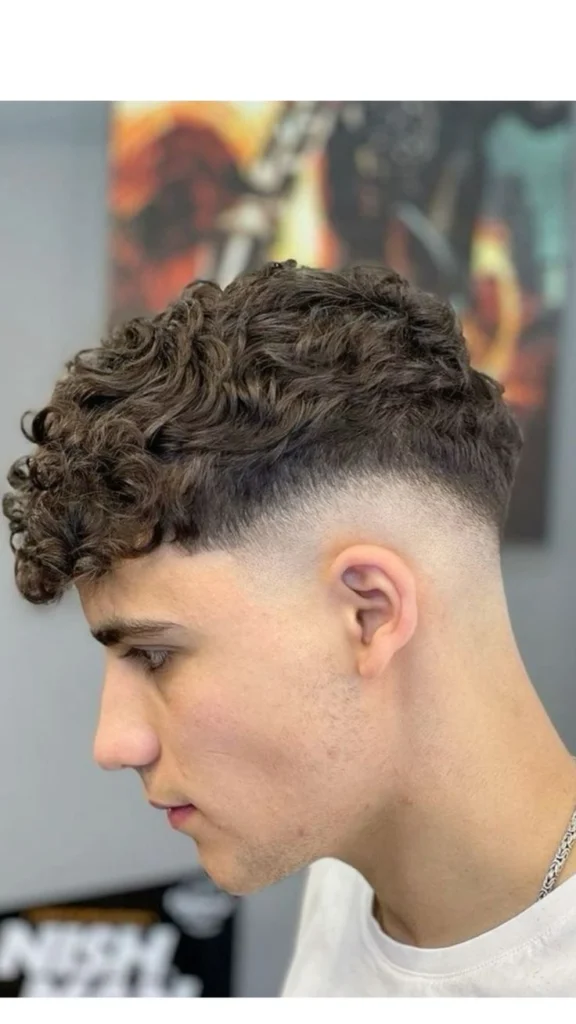 Mid Drop Fade Curly Hair